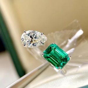 2ct Pear & Emerald Wrap Ring